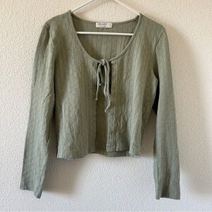 LA RELAXED 100% Organic Cotton Cardigan Women’s Medium Sage Boho Dressy Party
